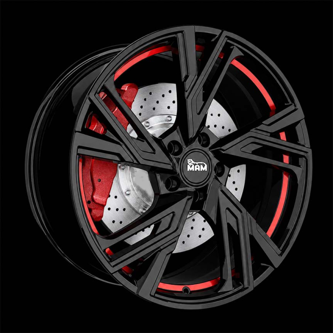MAM RS5 Black Painted Red Inside 7,5X17 i gruppen F�LGAR / ALUMINIUMF�LGAR hos Svenska Gummihuset AB (A171125M75MAMRS5BR666)