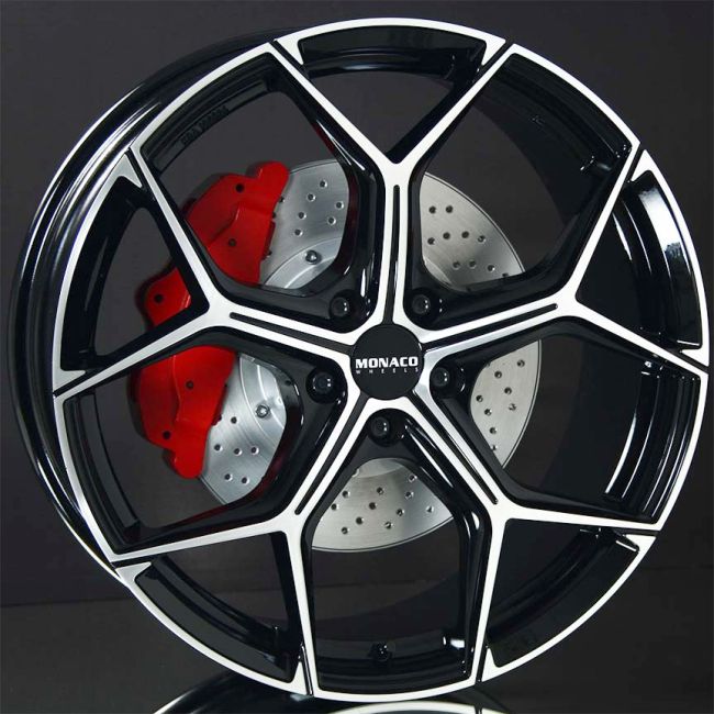 Monaco Wheels GP16 Black/Polished 8X18 i gruppen F�LGAR / ALUMINIUMF�LGAR hos Svenska Gummihuset AB (A181125H8MOGP16GBP665)