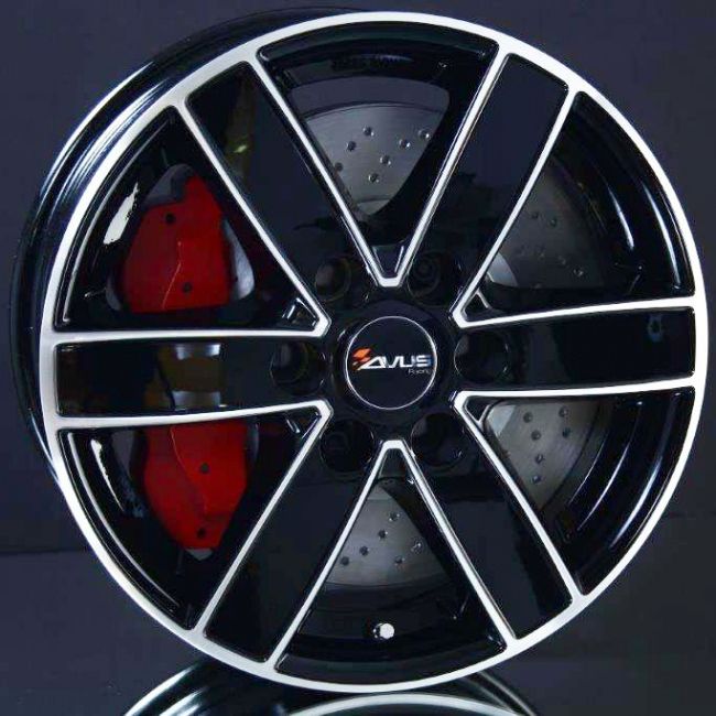 AVUS AC-V61 BLACK POLISHED 6,5X16 i gruppen FLGAR / ALUMINIUMFLGAR hos Svenska Gummihuset AB (A161256H65AVV61BP741)
