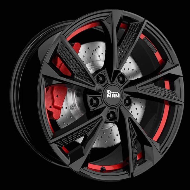 MAM RS6 Black Painted Red Inside 8,5X19 i gruppen F�LGAR / ALUMINIUMF�LGAR hos Svenska Gummihuset AB (A191085H85MAMRS6BPRI726)