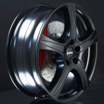 RONAL R56 MATT BLACK 6,5X16 i gruppen FLGAR / ALUMINIUMFLGAR hos Svenska Gummihuset AB (A161145M65ROR56BL661)