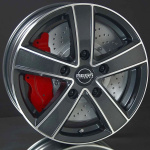 MEGA WHEELS Hercules 5 Anthracite grey front polished 6,5X16 i gruppen F�LGAR / ALUMINIUMF�LGAR hos Svenska Gummihuset AB (A161305H65MEWHHERAGP891)