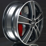 MEGA WHEELS Hercules 6 Anthracite grey front polished 6,5X17 i gruppen F�LGAR / ALUMINIUMF�LGAR hos Svenska Gummihuset AB (A171306H65MEWEERAGP841)