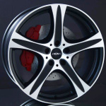 RONAL R55 MATT BLACK/POLISHED 9,5X20 i gruppen FLGAR / ALUMINIUMFLGAR hos Svenska Gummihuset AB (A201205H95ROR55BP726)